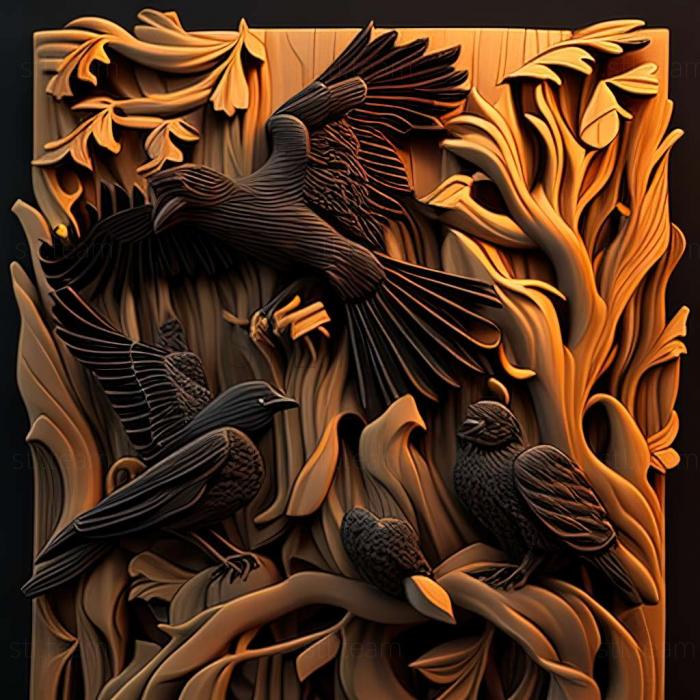 3D model Crows Burning Edge game (STL)